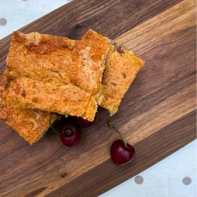 A TRAVEL FRIENDLY CHERRY ALMOND TRAYBAKE