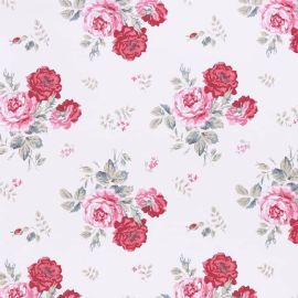 Antique rose pink oilcloth tablecloth
