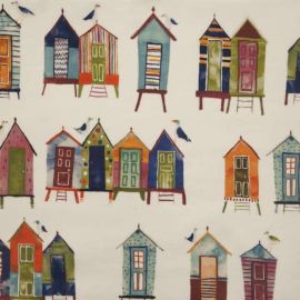 Beach Huts Neopolitan oilcloth tablecloth