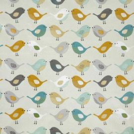 Birds Ochre oilcloth tablecloth