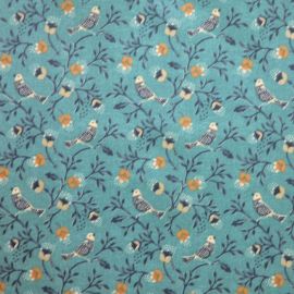 Birdsong Blue oilcloth tablecloth