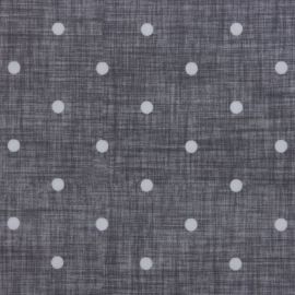 Dotty Linen Charcoal oilcloth tablecloth