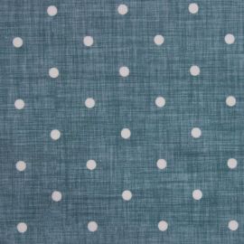 Dotty Linen Teal oilcloth tablecloth