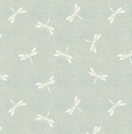 Dragonfly Seafoam oilcloth tablecloth