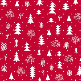 Festive trees red PVC tablecloth