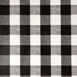 French Gingham Black PVC tablecloth