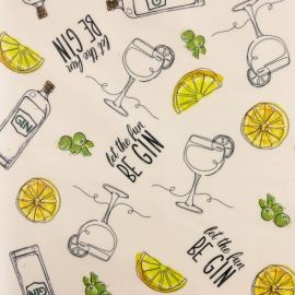 Gin & Tonic oilcloth tablecloth