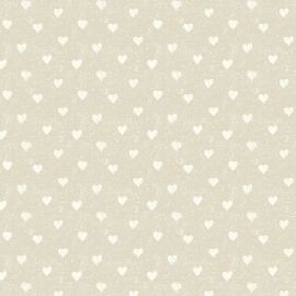 Hearts natural oilcloth tablecloth