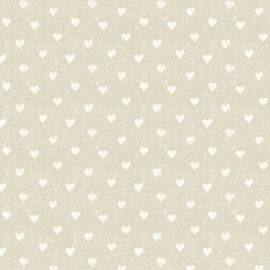 Hearts natural oilcloth tablecloth