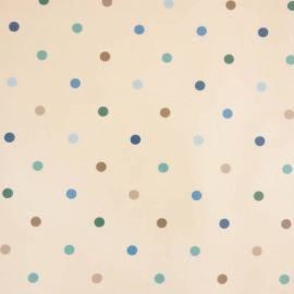 Polka dot duck egg multi oilcloth tablecloth