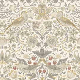 William Morris strawberry thief linen ochre teflon coated tablecloth