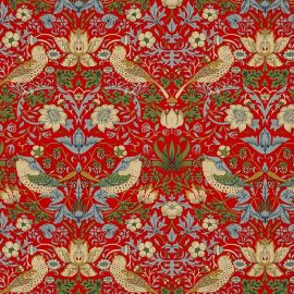 Morris Gallery Strawberry thief crimson TEFLON coated tablecloth