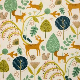 Scandi woodland jade oilcloth tablecloth