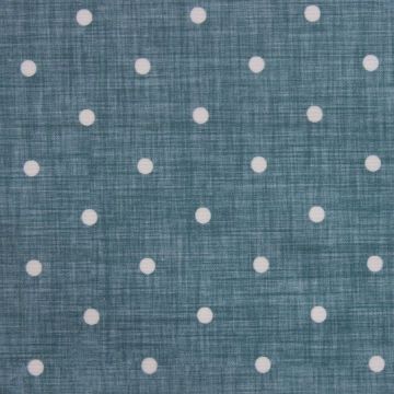 Dotty Linen Teal oilcloth tablecloth