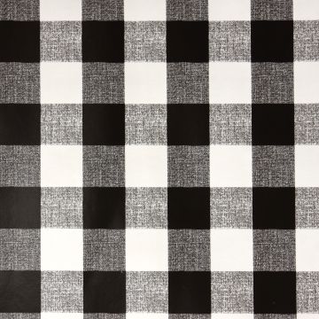 French Gingham Black PVC tablecloth
