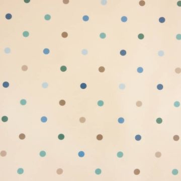 Polka dot duck egg multi oilcloth tablecloth
