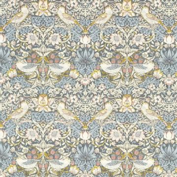 William Morris strawberry thief slate blush oilcloth tablecloth