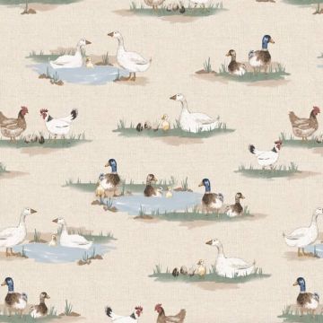 Village green oilcloth tablecloth