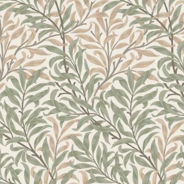 William Morris willow bough natural sage teflon coated tablecloth